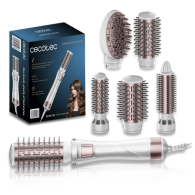 Cecotec CeramicCare 5in1 Pro Hot Air Brush — 1000 W Multifunctional Styling Tool, 5 Interchangeable Heads for Straightening, Curling, Volumizing & Drying, Advanced Ceramic Coating