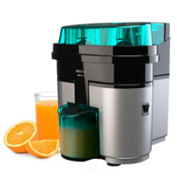 Cecotec EssentialVita Twice Black Electric Juicer, 90 W Power, Double Squeezing Head for Two Halves at Once, Built-in Citrus Cutter and Pulp Filter, 500 ml Removable Cup, Suction Base for Extra Stabil