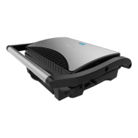 Cecotec Rock’Ngrill Dark 1000 Electric Grill, 1000 W Power, Non-Stick RockStone Plates, Adjustable Floating Top Plate, Fat Collection Tray, Indicator Light, Cool-Touch Handle, Vertical Storage