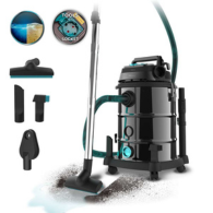 Cecotec Conga Rockstar Wet & Dry Steel Pro Tool – 30 L Stainless Steel Wet & Dry Vacuum Cleaner, 1600 W UltraPower, Heavy-Duty Design, Built-In Tool Socket, Professional Cleaning Accessories