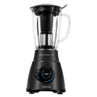 Cecotec Power Black Titanium 2500MAX Smart — American-Style Jug Blender, 2500 W, 6 Black Titanium Blades, 1.8 L Heat-Resistant Glass Jug, 3 Programs