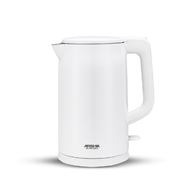 Arshia Electric Kettle – 1.7L Capacity – 2200W Power – Elegant White Stainless Steel Design – 360° Rotational Base – Auto Shut-Off for Safety – Model 3585