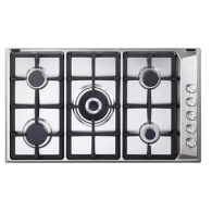 Elba Gas Hob Built-in 5 Burners 90 cm Stainless steel Cast Iron