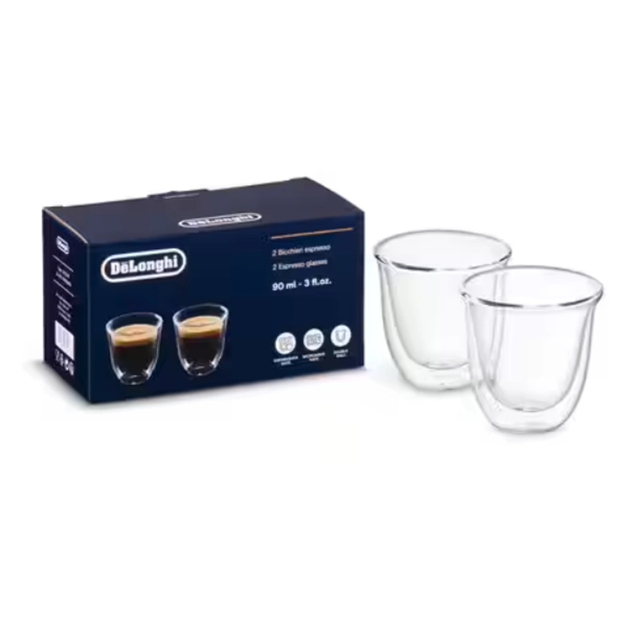 Delonghi Espresso Collection 90 ml Set of 6 Double Wall Glasses