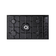 Elba Gas Hob Built-In 5 Burners 90 cm Black Cast Iron Grid